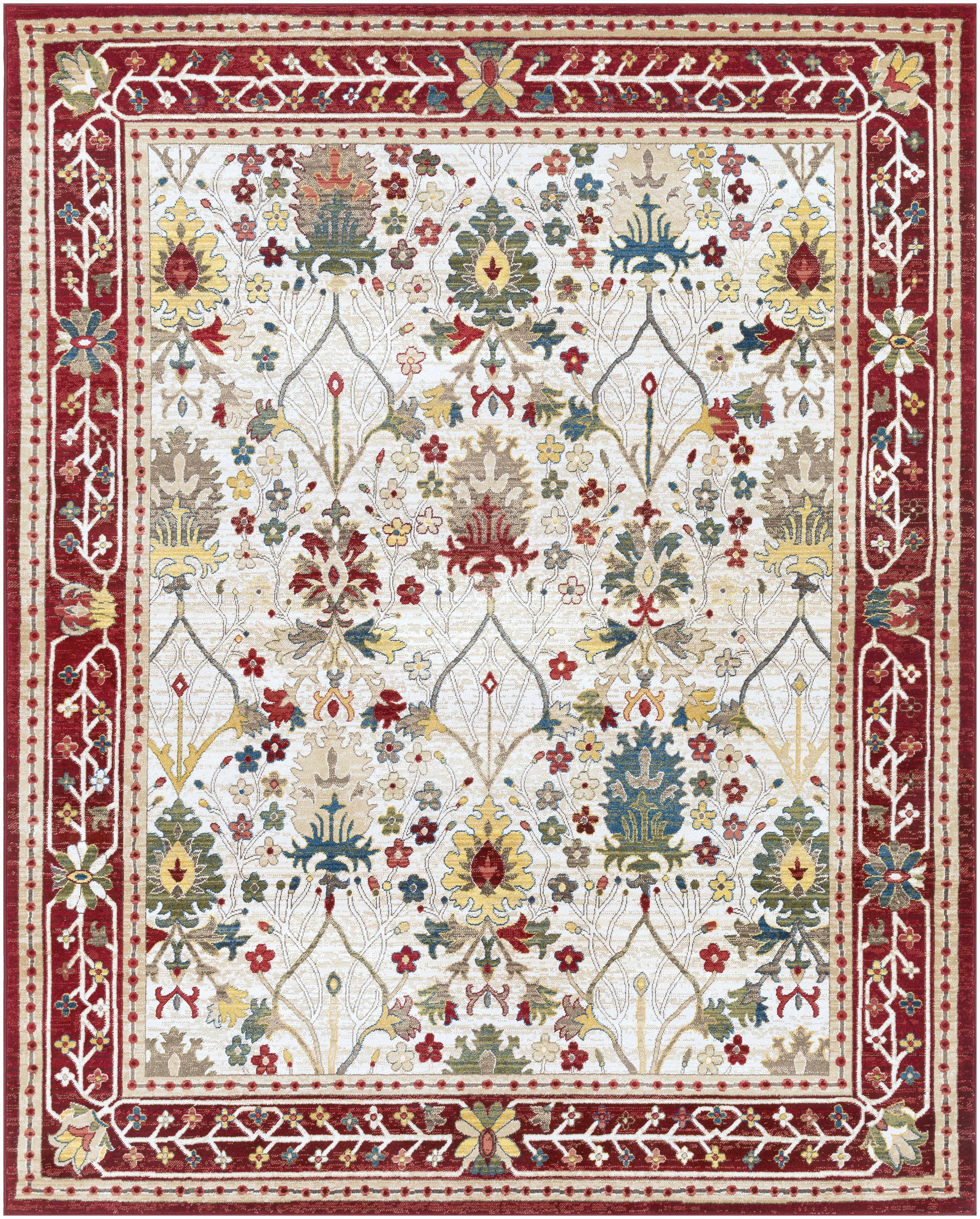 Hauteloom Azurelle Living Room, Bedroom Area Rug - Traditional - Purple, Blue, Red - 2'7" x 4'11"