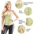 thumbnail image 3 of Femmes Vintage Floral Denim Corset Bustier Haut, 3 of 3