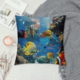 thumbnail image 2 of Qinduosi Throw Pillow Cushion Cover, with and Source of Oxygen Coral Liquid Culture Scenery, Decorative Square Accent Pillow Case, ", Azure Blue White, 2 of 5