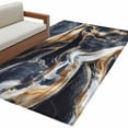 thumbnail image 6 of Navy Blue Brown Marble Area Rug 3x5 Washable Rug Non Slip Minimalist Abstract Art Large Area Rug Indoor Floor Carpet for Entryway Bedroom Kitchen Living Room Home Office Dining Room Nursery, 6 of 8