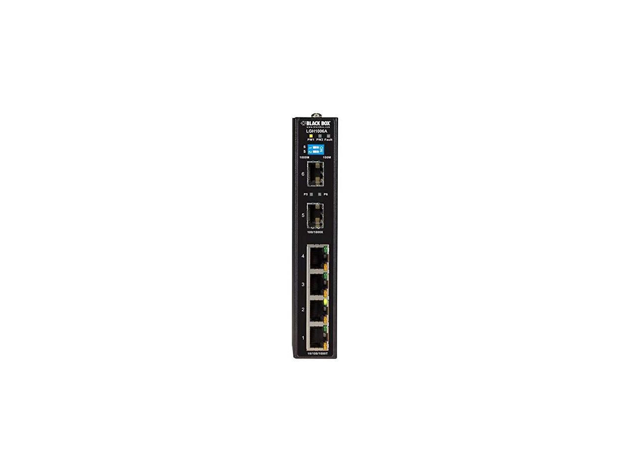 BLACK BOX LGH1006A GIGABIT ETHERNET (1000-MBPS) EXTREME TEMPERATURE SWITCH - (4) 10/100/1000-MBPS C