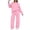 Pink, variant on Women's Solid Crew Neck Long Sleeve Sweatshirt Wide Leg Sweatpants 2 Piece Outfit, Fall Winter Casual Loungewear Tracksuit Matching Set Gray XL(XL)