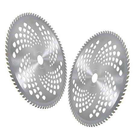 ALL-CARB 2pk 10 80 Teeth Carbide Blades for Brush Cutter, Trimmer, Weed Eater Blade, Bore 1