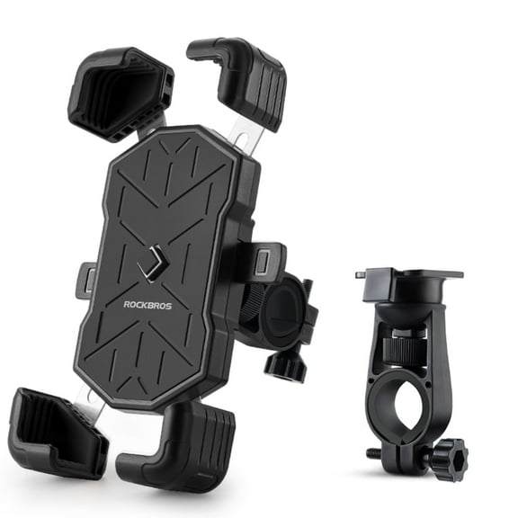 ROCKBROS Motorcycle Bike Phone Holder Mount, for 4.5''-7.1'' Phones, 2025 Quick Release Motorcycle Bike Phone Mount Handlebar Clamp, 360° Rotatable Motorcycle Bike Phone Holder