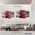 thumbnail image 4 of Elephant Stock Deep Fractal Abstract Wall Art - Horizontal Multi Panel Canvas - Living Room Wall Decor - Abstract Multi Panel - Red And Gray Decor - 75" x 48", 4 of 8