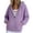 Purple, variant on Gkeoshab Hoodie Women Solid Cotton Full Zip Up Oversized Hooded Sweatshirt Jacket Adjustable Drawstring Loose Long Sleeve Casual Outerwear With Convenient Side Pockets