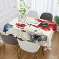 thumbnail image 6 of 60x60 Inch Tablecloth Polyester Square Tablecloth for Home Kitchen Dinner Decor Blue and Red Flowers, 6 of 9