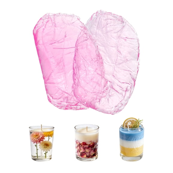 0.44lb Gel Wax for Candle Making, High Transparency Gel Wax Melts Candles Making Supplies for DIY Handmade Candle Decorative Material Supplies, Pink,2pcs