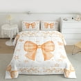 thumbnail image 2 of Homewish Watercolor Bow Bedding Comforter Set for Cute Girls, Orange Star Butterfly Twin Comforter Sets, Princess Bowtie Bedding Set, Breathable Home Decor, 2 of 8