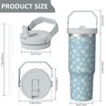 thumbnail image 4 of 30oz Handheld Travel Tumbler with Handle – Double Wall Stainless Steel Insulated Cup, Flip Straw Lid, Leak-Proof & BPA-Free for Hot and Cold Drinks – Durable Coffee & Juice Mug Pink, 4 of 7
