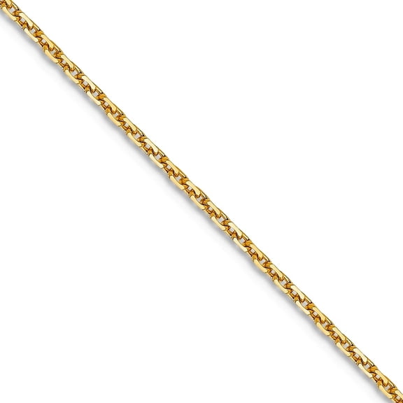 14k Solid Yellow Gold 1.05mm Sparkle-Cut Cable Chain Necklace 22 Inch Chain Necklace for Women and Men