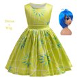 thumbnail image 2 of Disfraz de princesa Disney Inside Out Joy Disgust + peluca para niñas, para Halloween, carnaval, cumpleaños, disfraces de felicidad, 2 of 5