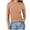 Pink, variant on Women's Short Sleeve Crew Neck T Shirt Basic Knit Ribbed Fitted Casual Slim Tee Brown M