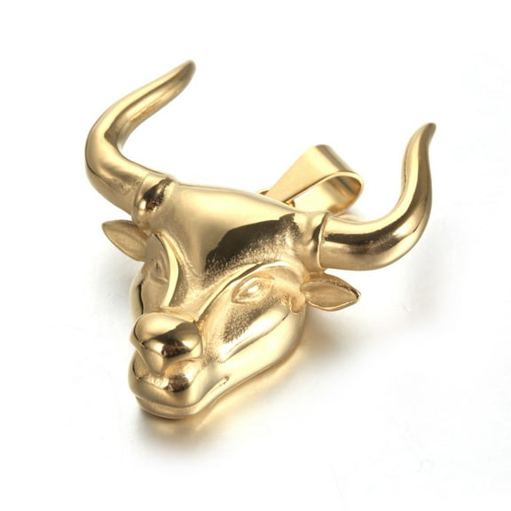 Hip Hop Jewelry Stainless Steel Animal Bull Head Pendant Necklace
