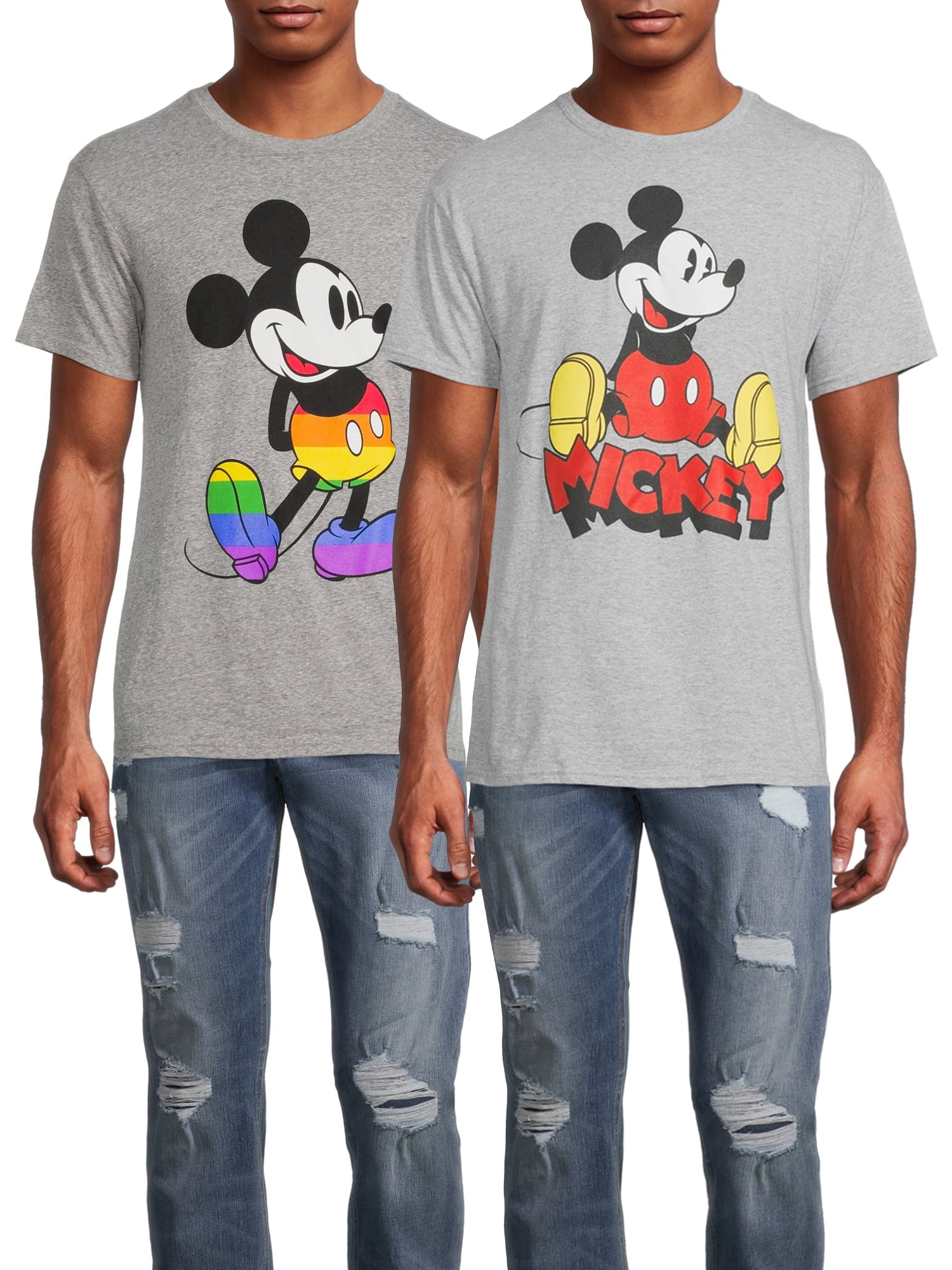 Mickey Mouse Disney Parks Retro Vintage Soft Charcoal Speckle T-Shirt S 2XL 