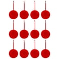 thumbnail image 2 of 12PC Red Fluffy Christmas Pom Pom Ball Ornament, 2.36Inch Plush Fuzzy Hanging Balls, Christmas Tree Decorations, Holiday Hanging Pendants for Wreath, Mantel, Window, Indoor Xmas Home Party Decor, 2 of 7