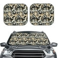 thumbnail image 2 of Daiia Black Palm Leaves 2PCS Car Windshield Sun Shade, Foldable Sun Shield for Car Front Window, Auto Sun Blocker Visor Protector Universal for Truck SUV Pickup-Medium, 2 of 7