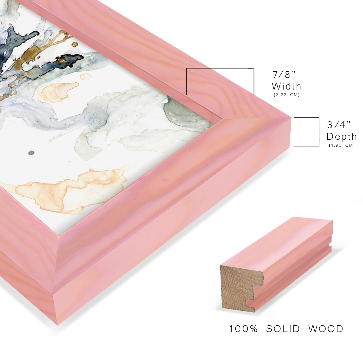 Organic Interlace II -Framed Print w/glass-Sunset Pink