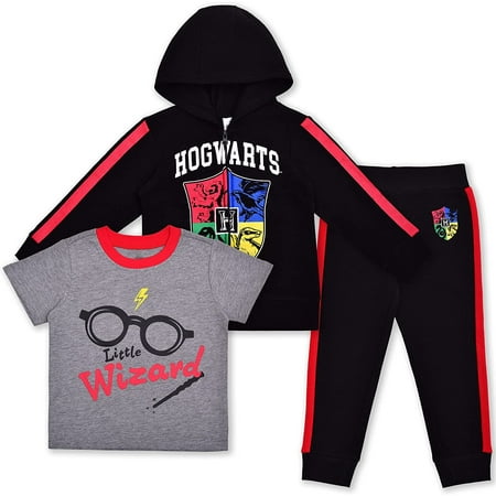 

Harry Potter Boys 3 Piece Zip Up Hoodie Tee and Jogger Set Toddler