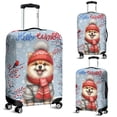 thumbnail image 2 of Hello Winter Pomeranian Smiling in Red Scarf Hat Welcome Christmas Travel Luggage Cover Pom Dog Lover Gifts Suitcase Dust Protective Decor - 00017, 2 of 5