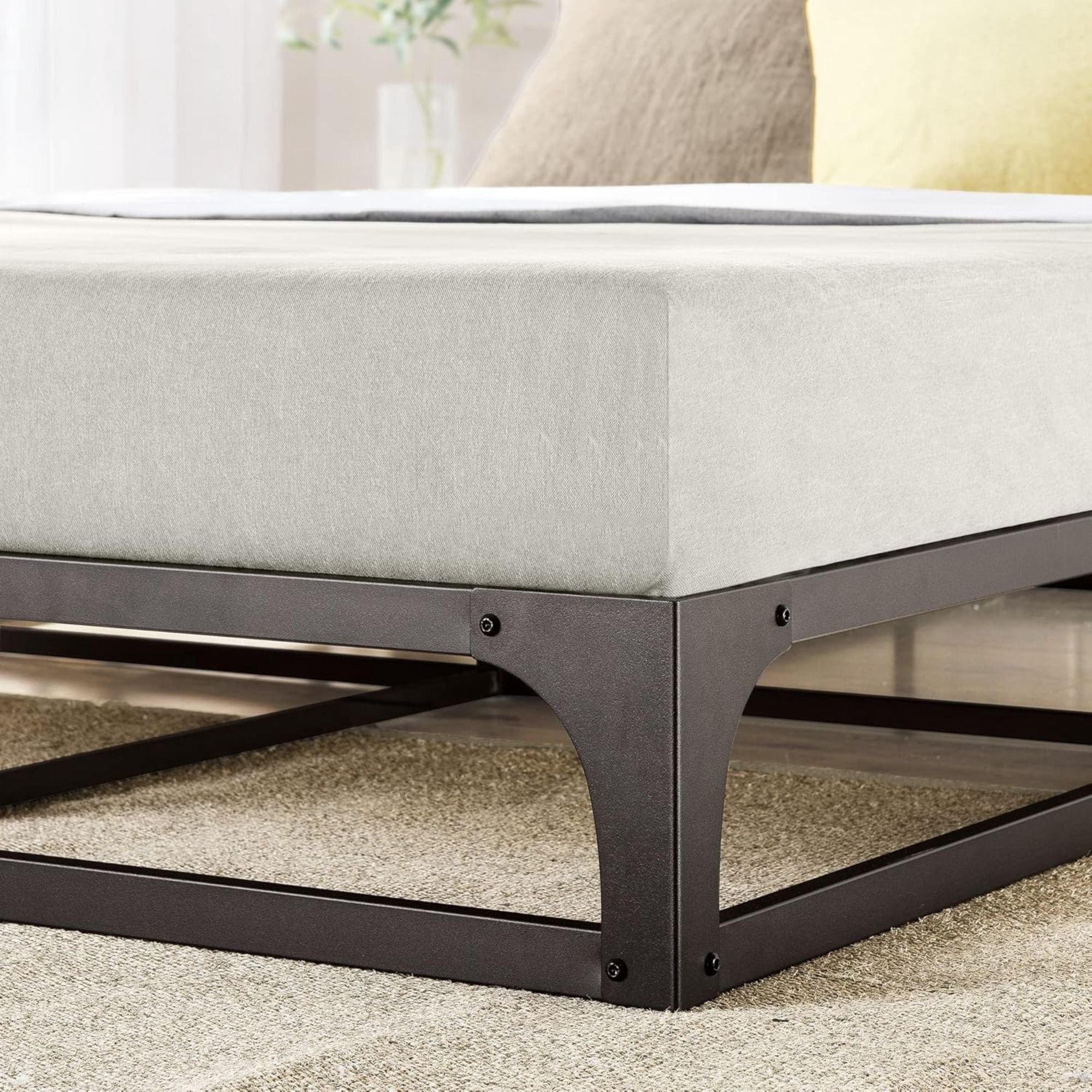 Mellow Ace of Base Metal Platform Low Profile Bed Frame, Hinged 9