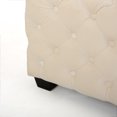 thumbnail image 3 of Noble House Jessie Ivory Tufted Velvet Ottoman, 3 of 6