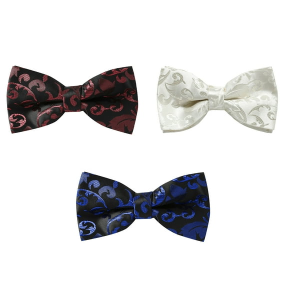 Cloudstyle Men's Jacquard Formal Bow Ties 3-Pack for Weddings, Evening Parties & Gifting