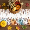 thumbnail image 3 of Fall Table Runner Thanksgiving Autumn Eucalyptus Leaf Table Runners Maple Leaves Harvest Pumpkin Cotton Linen Dresser Scarf Kitchen Dining Table Decor for Fall Holiday Party Decor 13x90 Inch, 3 of 9