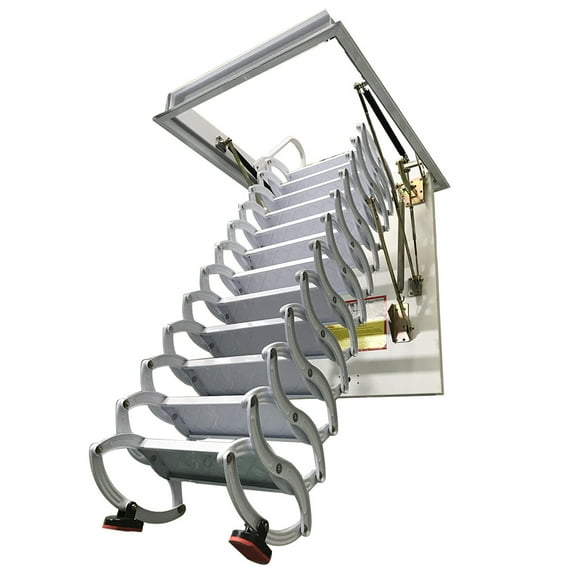 Telescopic Folding Ladder 3M All-White Hidden Carbon Steel Material Household