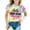 00-Yellow4#682, variant on Kiijoy T-Shirt for Girls Back To School Tie Dye Short Sleeve Tshirt Kids Top, Sizes 2-3