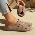 thumbnail image 2 of KIJBLAE Women's Hollow Out Closed Toe Lazy Slide Slippers, Round Toe Soft Sole Lightweight Casual Indoor Outdoor Sandals Khaki 37, 2 of 8