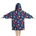 thumbnail image 2 of DarkBlue Dinosaurs Pattern Blanket Hoodies for Kids 6-13YR Oversize Wearable Blanket Hoodies for Boys Girls Teens, 2 of 7