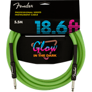 Fender Pro Series Glow in the Dark Guitar Cable | 18.6ft | Green