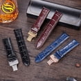 thumbnail image 4 of Correa de reloj de piel de vaca con extremo curvo universal de 20, 21 y 22 mm para Rossini, Tissot, Citizen, Seiko, Jaeger-LeCoultre, correa de reloj para hombre con boca de arco, 4 of 5