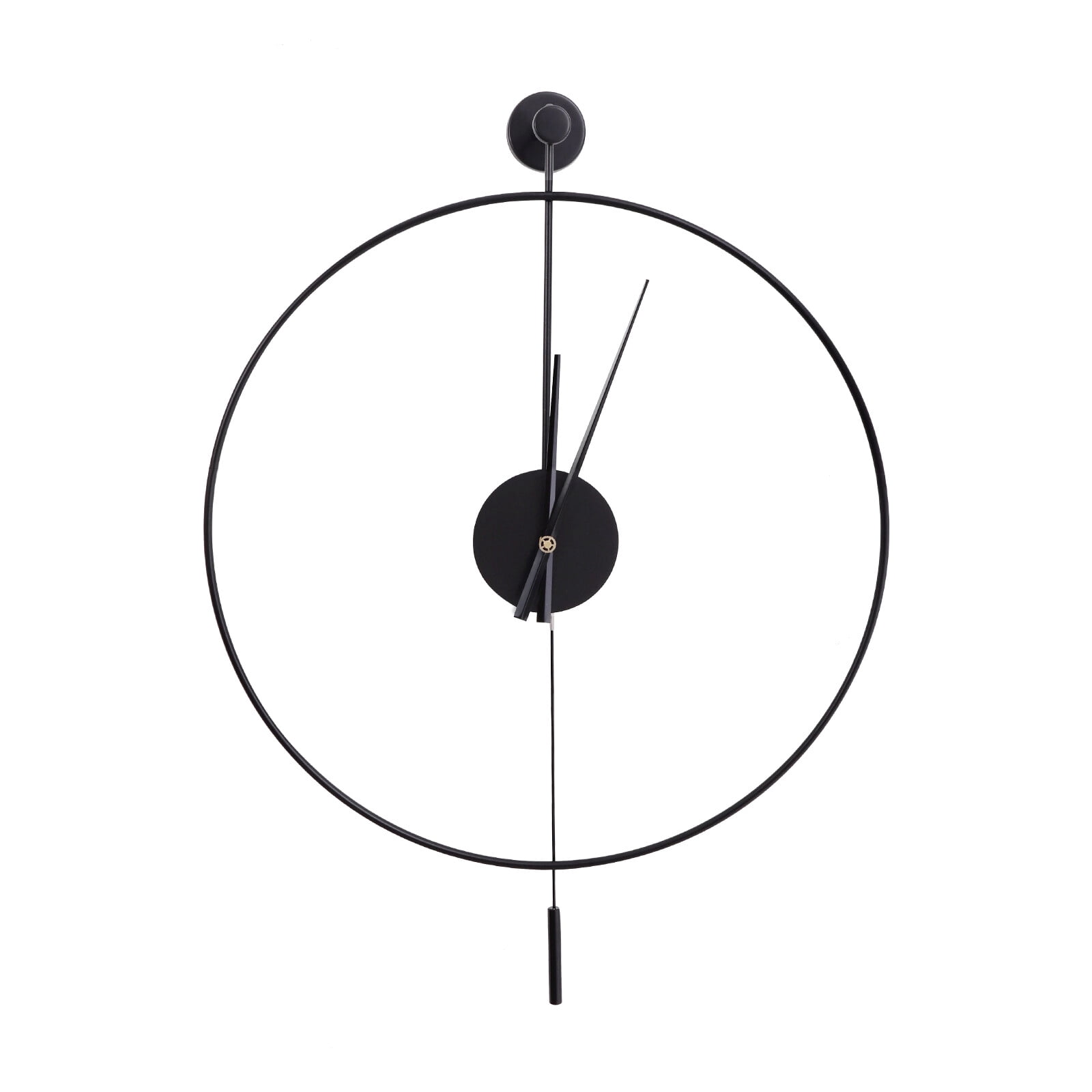 Classical Large Decorative Wall Clock with Pendulum Non-Ticking Silent Metal Wall Clocks for Living Room