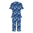 thumbnail image 4 of Drses Women's Pajama Sets Summer Short Sleeve Sleepwear Sets for Women Button Up Pj Loungewear Top and Capri Pants Pajamas for Women with Pockets, 4 of 5