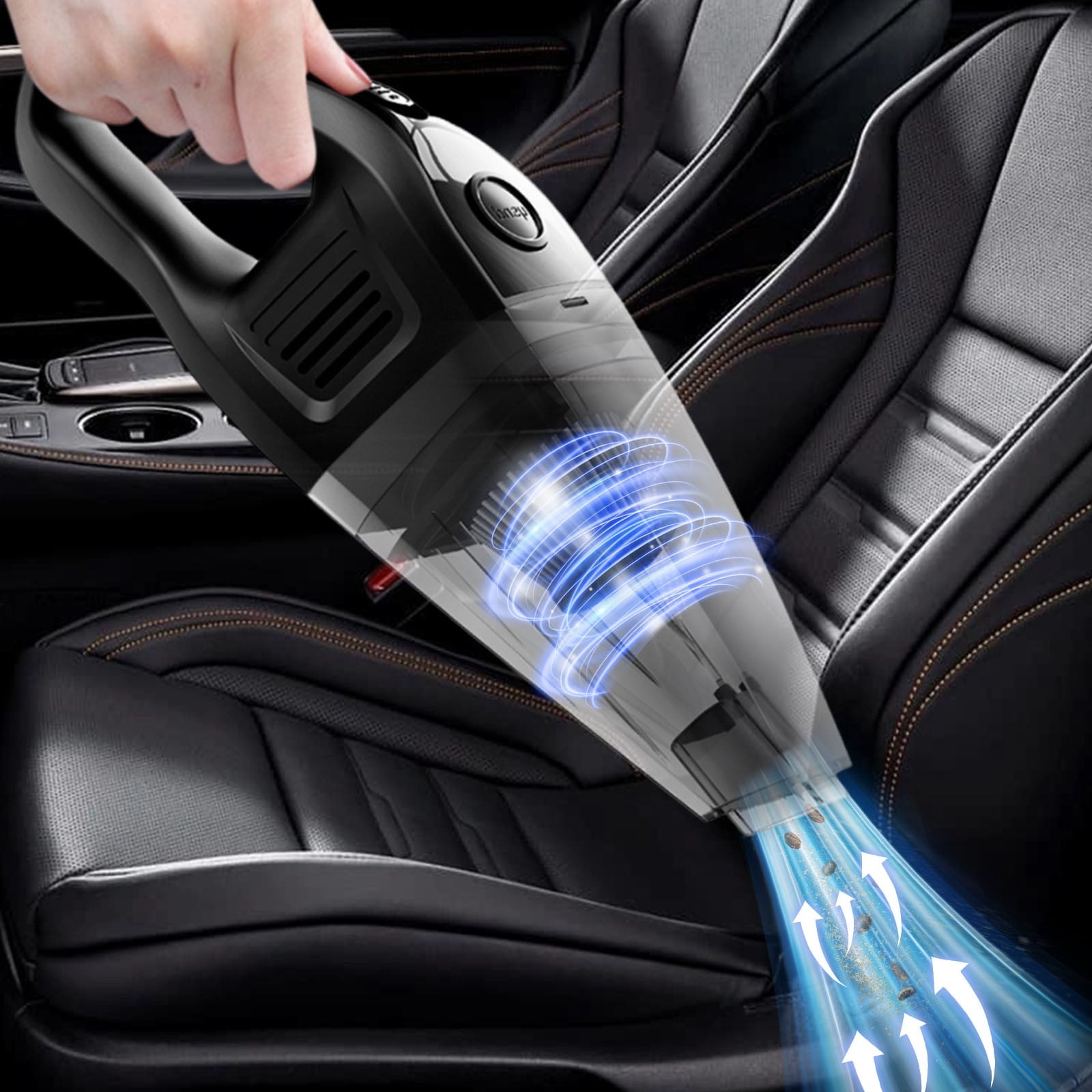 HOARBOEG Handheld Vacuum Cordless, 6000PA Powerful Suction Rechargeable Vacuum Cleaner for Car and Home, Portable Lightweight, 2000mAh Battery for Quick Cleanup of Pet Hair, Dust, Debris