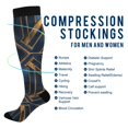 thumbnail image 2 of FORMRS Womens Knee High Socks Casual Long Thick Travel Daily Wear, 1 Pair, Elegant Geometric Pattern, 2 of 6