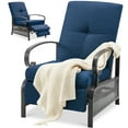thumbnail image 1 of AECOJOY Chaise Longue Inclinable de Patio Réglable avec Cadre Métallique Robuste et Extensible et Coussins Confortables - Bleu, 1 of 6