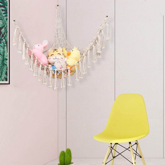 kurtrusly Stuffed Animal Hammock Plush Net Toy Boho Stuffed Animal Nursery Macrame Boho Livingroom Display Storage