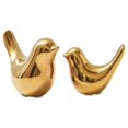 thumbnail image 1 of Notakia Gaobei Estatuas de pájaros pequeños decoración del hogar pájaros de estilo moderno adornos decorativos para sala de estar, dormitorio, oficina, gabinetes de escritorio (2 pájaros dorados), 1 of 1