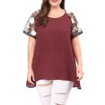 thumbnail image 3 of MODA NOVA Juniors' Plus Size Mesh Panel Raglan Sleeves Sheer Top Red 5X, 3 of 7