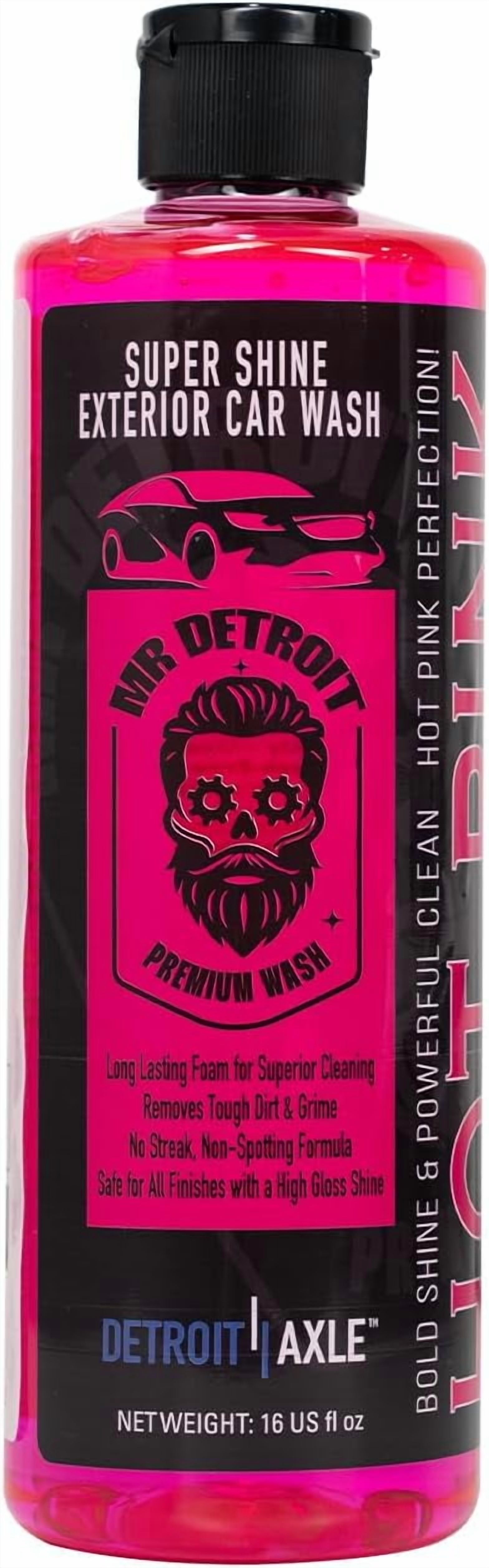 Mr. Detroit - 4pc Car Wash Kit Cleaning Soap Double Noodle Wash Mitt - Free Detailing Cleaner, Heavy Duty Bucket w/ Filter for Auto Home Use