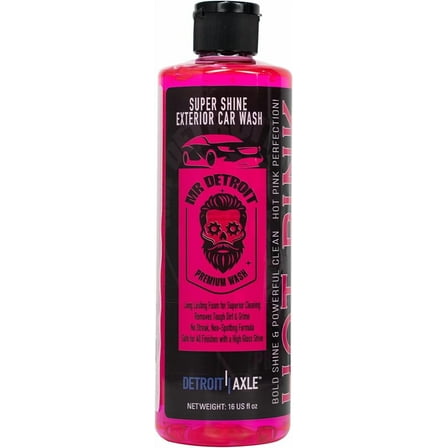 Mr. Detroit - Hot Pink Car Wash Soap 16oz Bottle with Flip Cap, Ultra Snow Foam, Pressure Washer Foam Cannon Car Soap Shampoo Streak-Free Exterior Wash for Cars, Trucks, Motorcycles, RVs & More