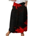 thumbnail image 2 of WXLWZYWL Womens Halloween Dress Plus Size Halloween Candy Corn Cones Women Printed Elastic Waistband Pleated Pocket Skirt with Mid Calf Skirt, 2 of 5