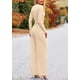 thumbnail image 2 of Conjunto de 2 Piezas para Mujer PRETTYGARDEN Top Corto de Manga Larga y Pantalones Beige Talla S, 2 of 8