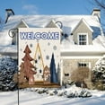 thumbnail image 5 of Welcome Christmas Tree Garden Flag Blue Snowflake Winter Farmhouse Yard Flags 12.5x18 Vertical Double Sided Outdoor Decoration, 5 of 6