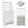 thumbnail image 5 of Hassch Entryway Bedroom Armoire with Coat Rack (Total 12 Hooks) Shoe Storage Organizer Cabinet with Doors, White Freestanding Shoe Storage, 5 Tiers Shoe Rack for Entryway, Living Room, 5 of 8