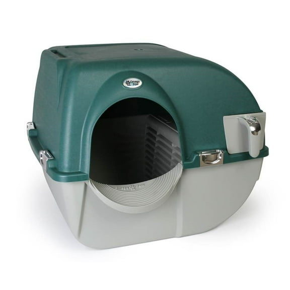 Omega Paw Premium Roll 'N Clean Self Cleaning Litter Box, Regular, Green