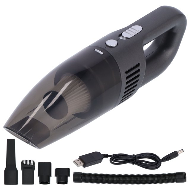 Aspirador de Coche Ticfox 120 W Portátil Carga USB Seco y Húmedo 5 Conectores Plateado